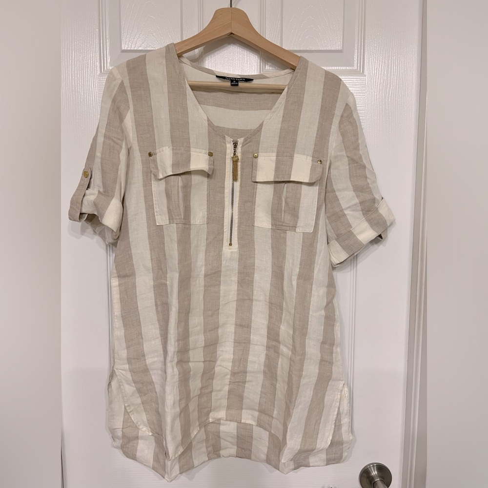 Ellen Tracey Linen Blouse - Size Small